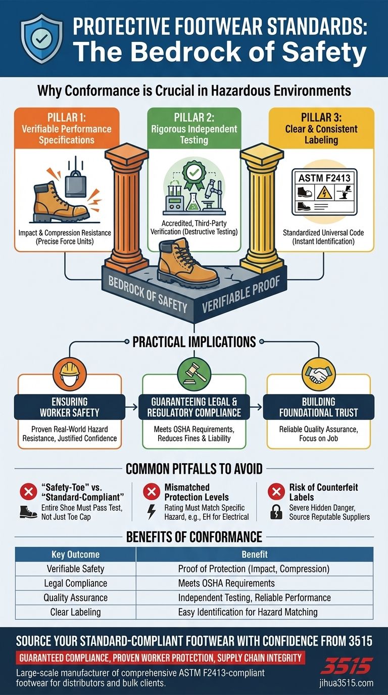 Por que a conformidade com os padrões de calçados de proteção é importante? Protege os trabalhadores e garante a conformidade legal Guia Visual