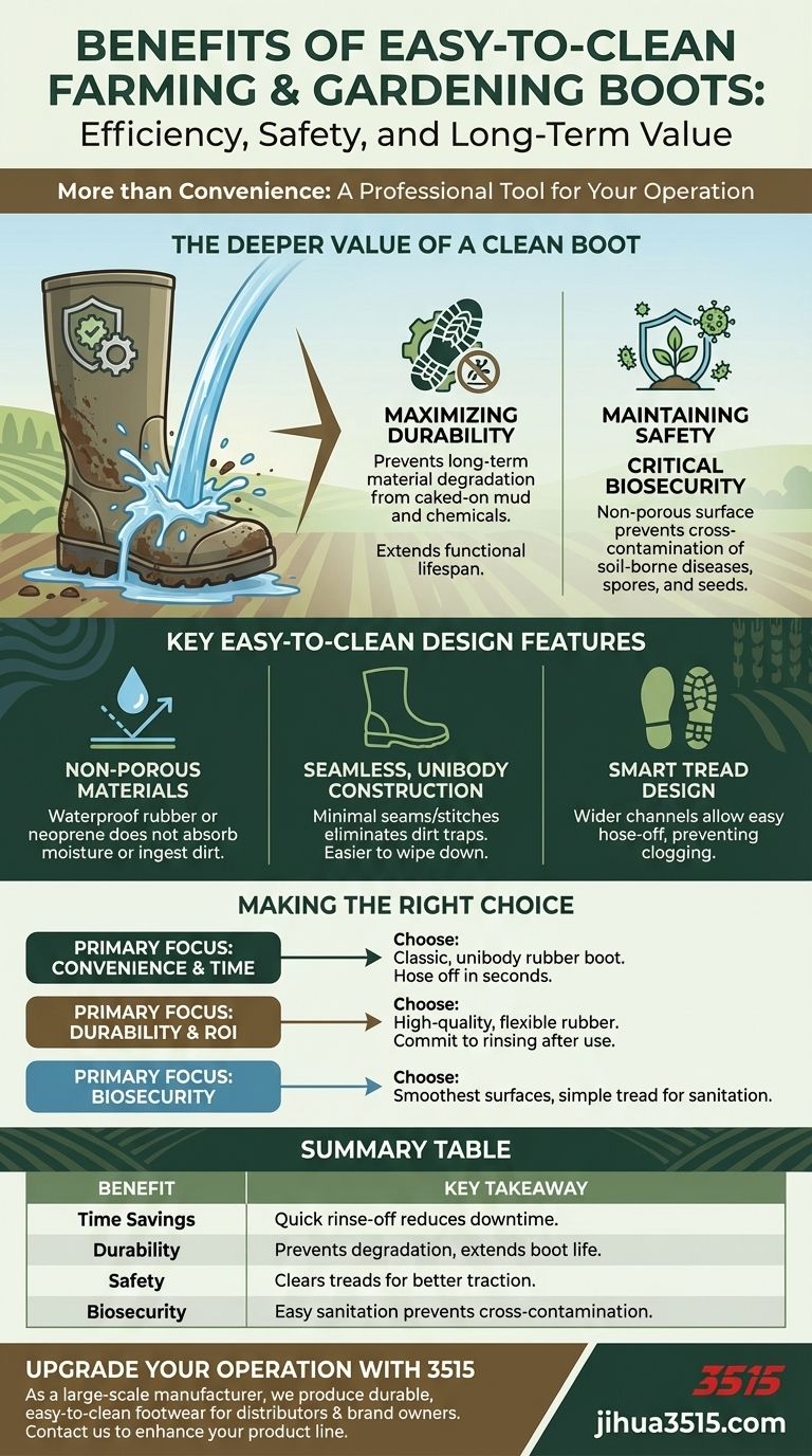 What are the benefits of easy-to-clean farming and gardening boots? Boost Efficiency, Safety & Durability Visual Guide
