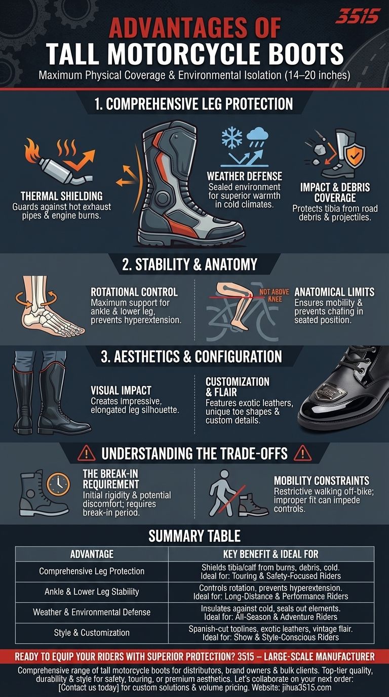 ما هي مزايا أحذية الدراجات النارية الطويلة؟ أقصى قدر من الحماية والأناقة لراكبي الدراجات الجادين دليل مرئي