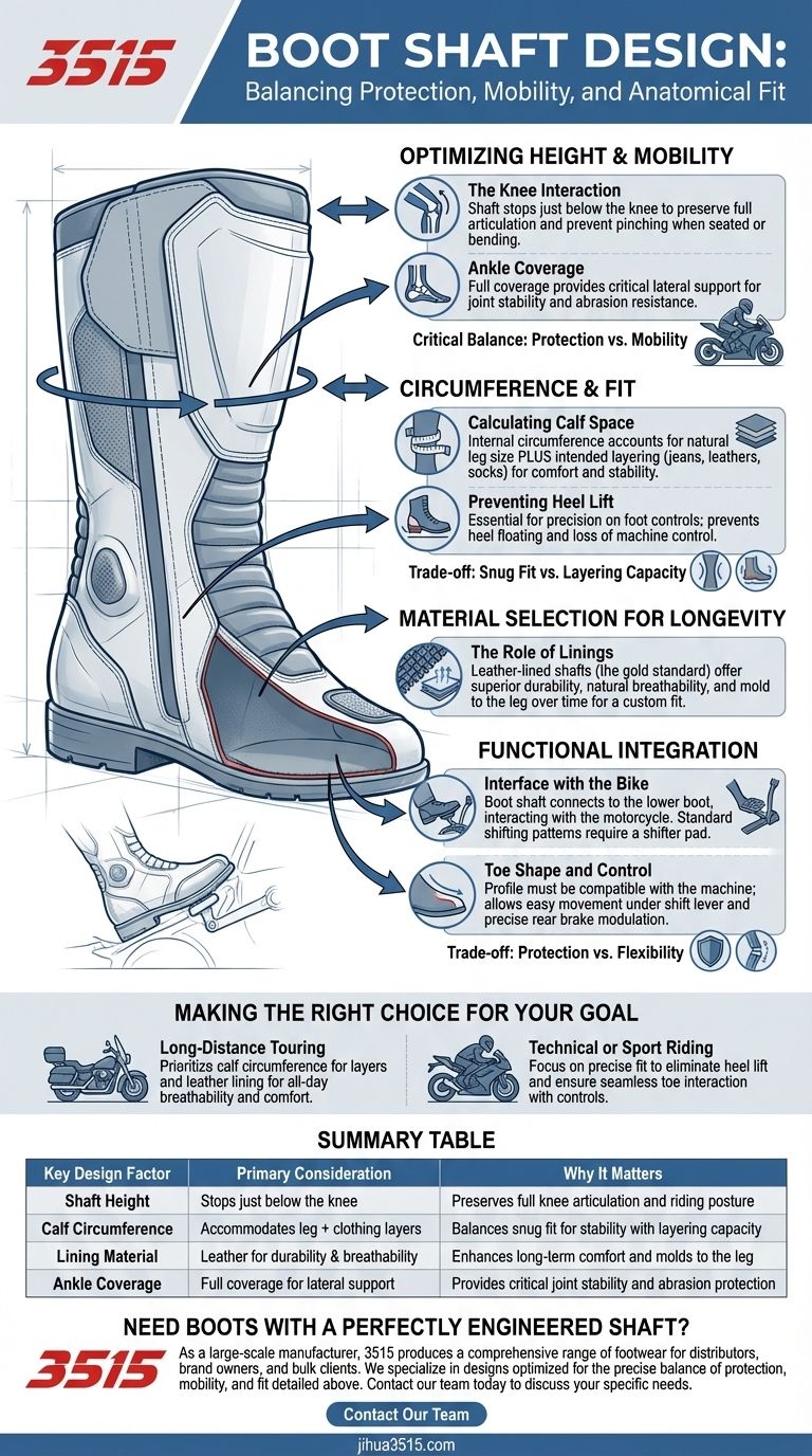 부츠 샤프트 디자인에 대해 고려해야 할 사항은 무엇인가요? 핏, 보호 및 제어 최적화 시각적 가이드