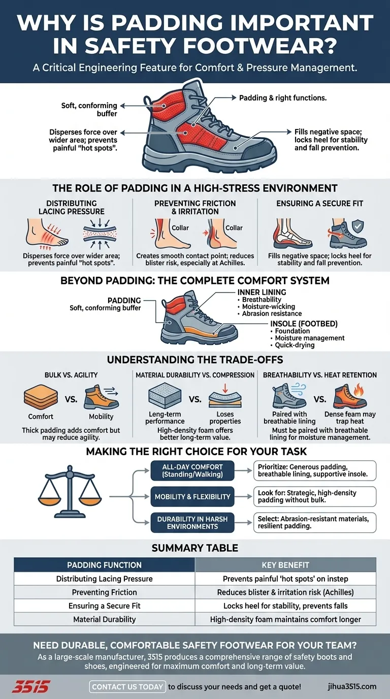 Perché l'imbottitura è importante nelle calzature di sicurezza? Chiave per il comfort tutto il giorno e la prevenzione degli infortuni Guida Visiva