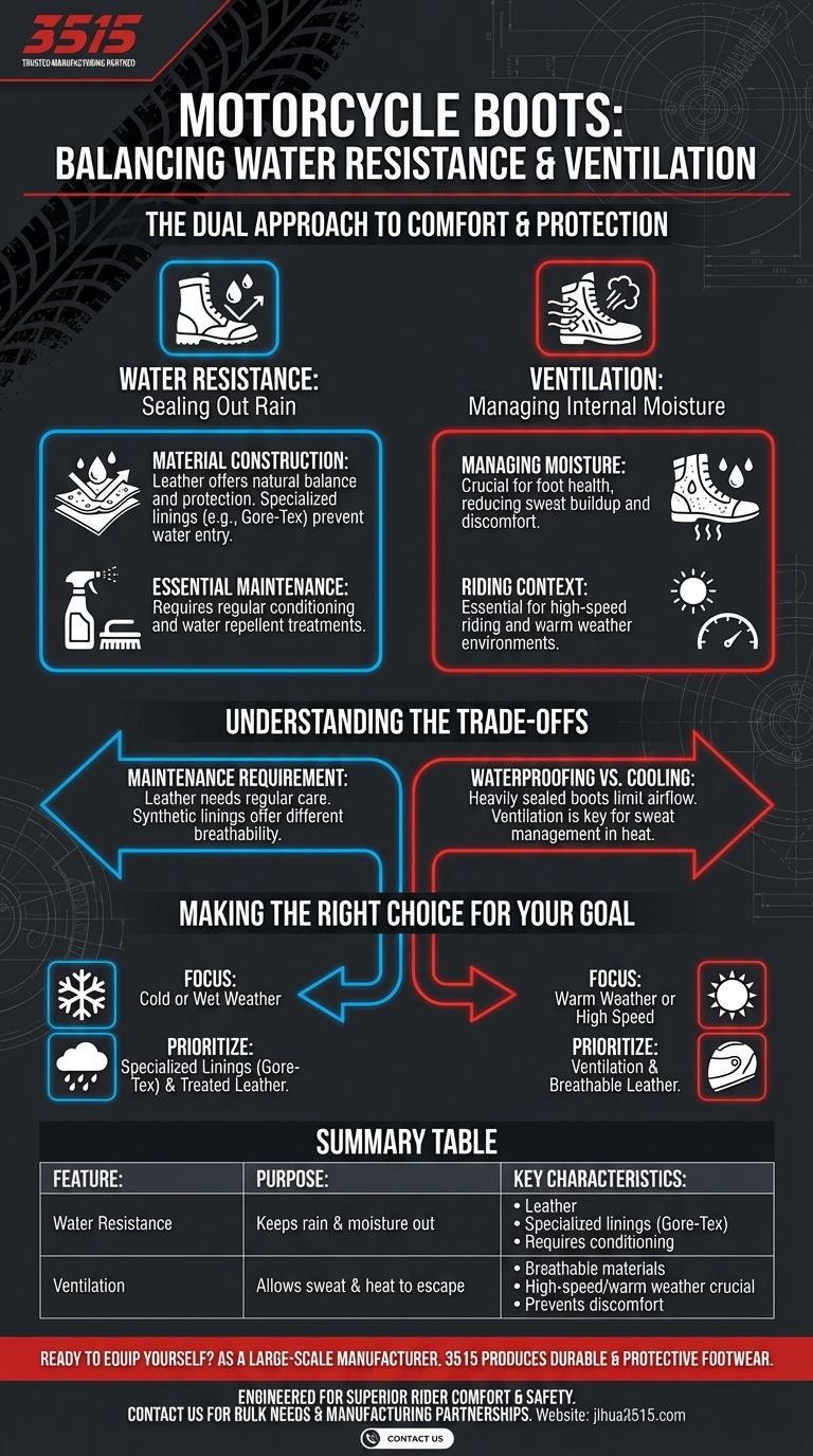 ¿Qué características de ventilación y resistencia al agua deben tener las botas de moto? Encuentra el equilibrio perfecto para tu viaje Guía Visual