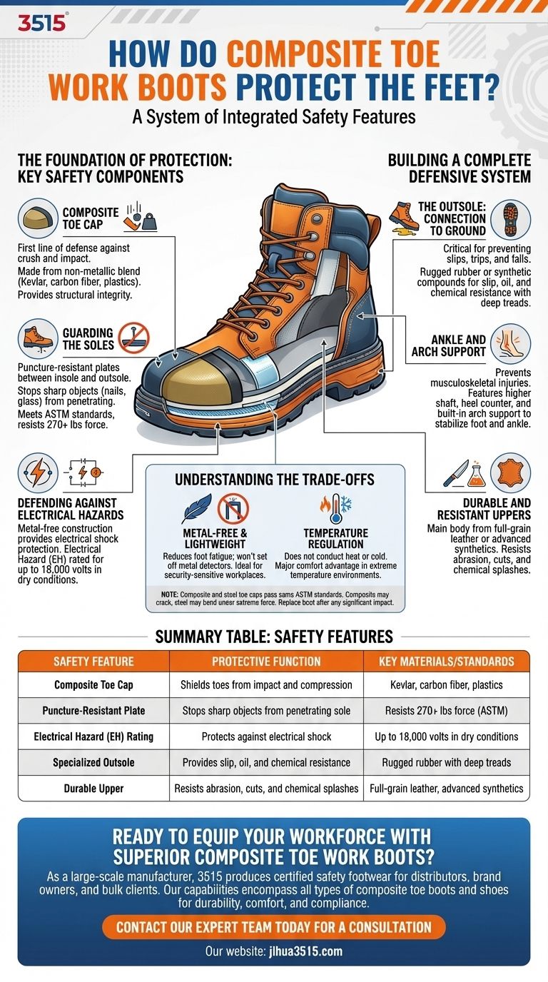 Comment les bottes de travail à embout composite protègent-elles les pieds ? Un guide complet sur la sécurité légère et sans métal. Guide Visuel