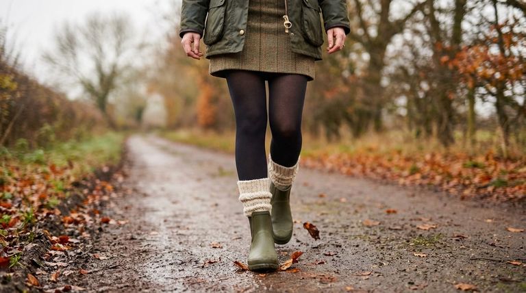 Comment assortir des bottes de pluie avec des jupes et des collants ? Maîtrisez le look superposé parfait