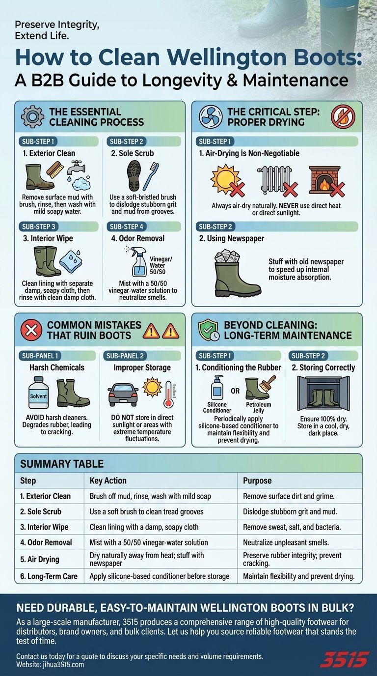What are the steps for cleaning Wellington boots? A Simple Guide to Preserve Your Boots for Years Visual Guide
