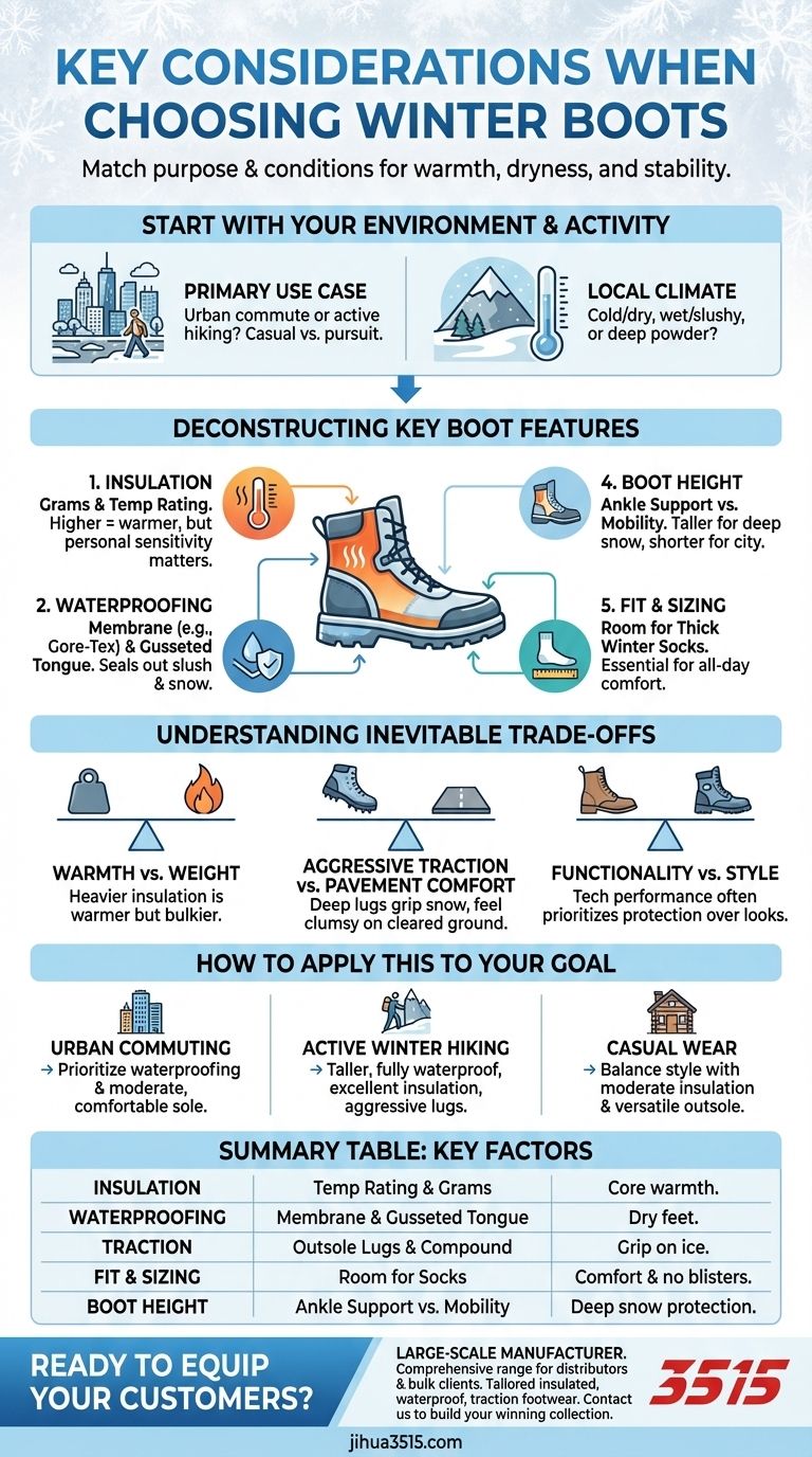 ¿Cuáles son las consideraciones clave al elegir botas de invierno? Encuentra el ajuste perfecto para tu clima Guía Visual