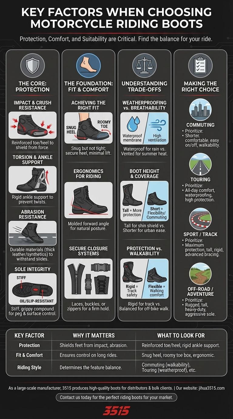 オートバイ用ライディングブーツを選ぶ際に考慮すべき重要な要素は何ですか？安全と快適性を確保しましょう ビジュアルガイド