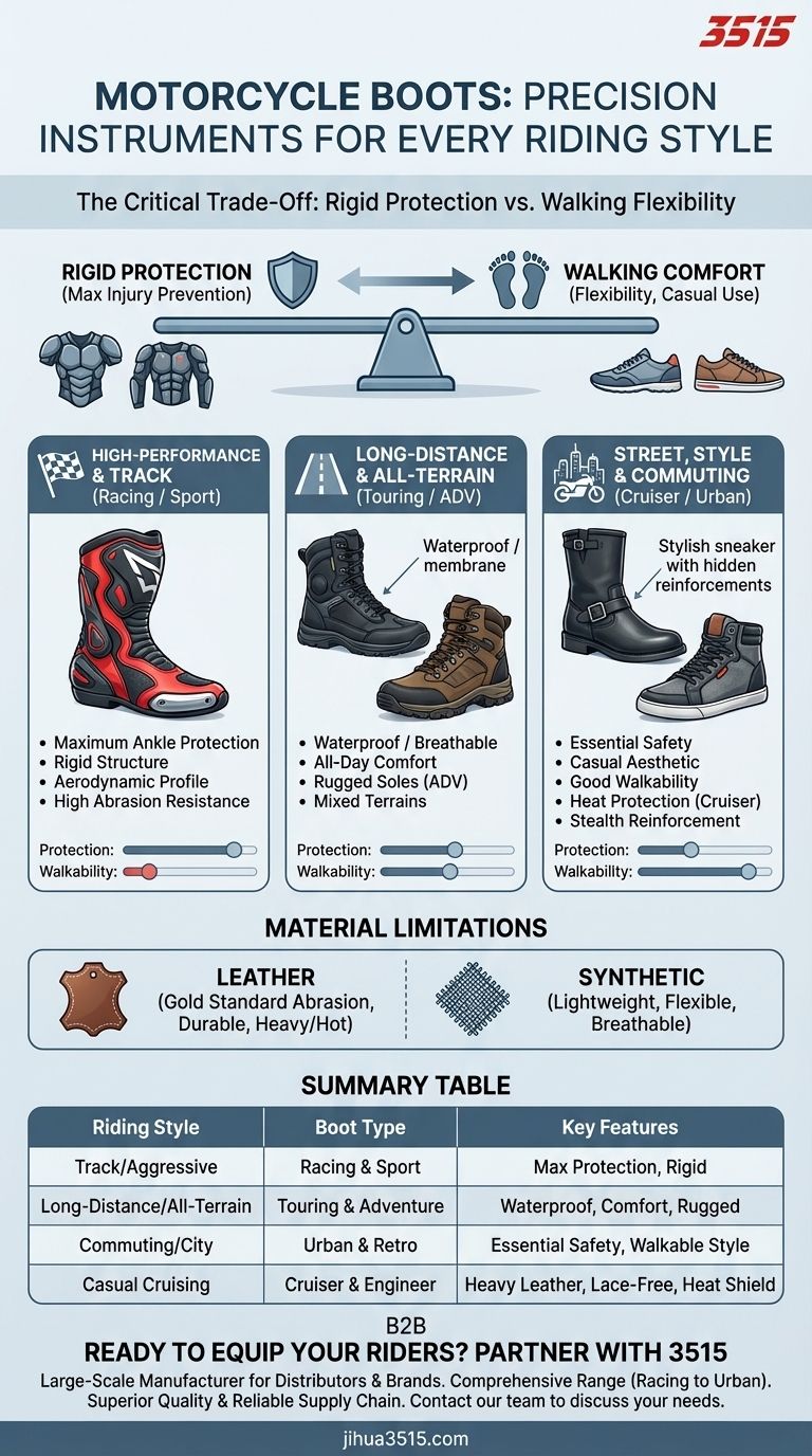Was sind die Haupttypen von Motorradstiefeln? Finden Sie die perfekte Passform für jeden Fahrstil Visuelle Anleitung