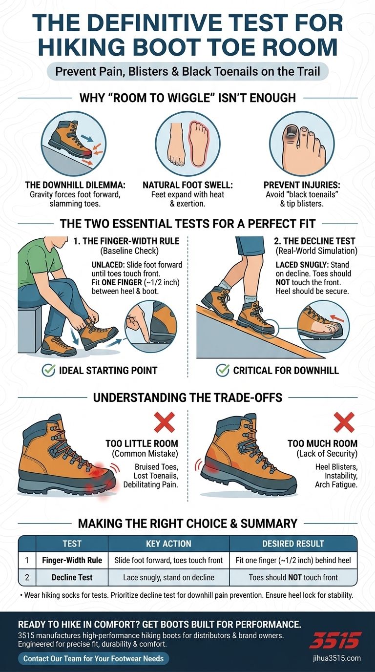 ¿Cómo puedes comprobar el espacio adecuado para los dedos en las botas de montaña? Previene el dolor y las uñas negras Guía Visual