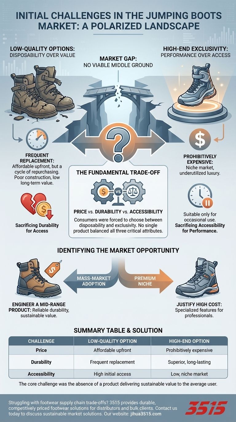 점핑 부츠 시장의 초기 과제는 무엇이었습니까? 가격 대 내구성 딜레마 극복 시각적 가이드