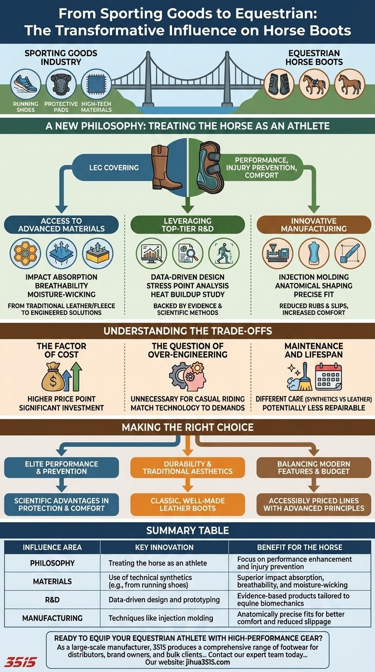 How did the Sporting Goods Industry influence equestrian horse boots? A Revolution in Equine Athletic Gear Visual Guide