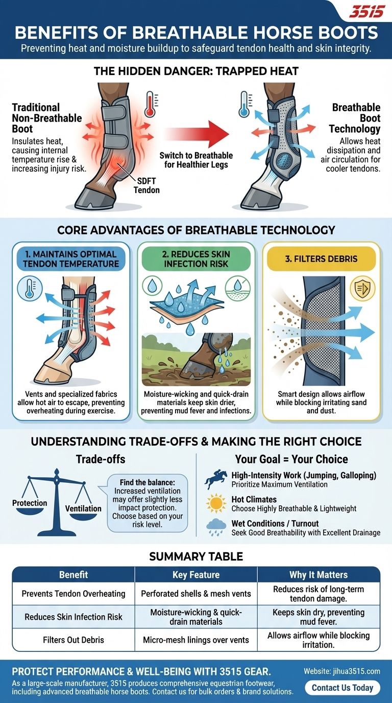 ¿Cuáles son los beneficios de las botas transpirables para caballos? Protege las patas de tu caballo del sobrecalentamiento Guía Visual