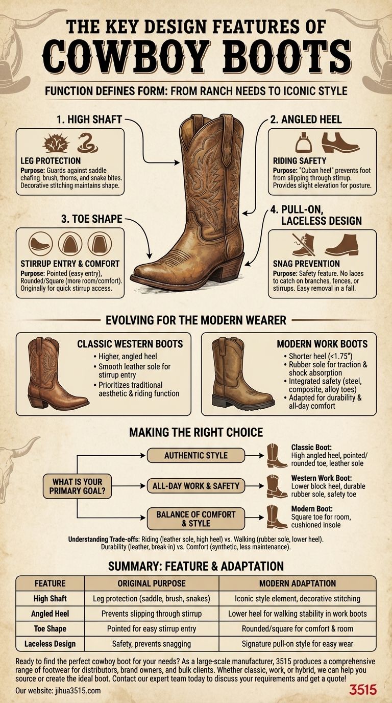 Was sind die wichtigsten Designmerkmale von Cowboystiefeln? Vom Ranch-Einsatz bis zum modernen Stil Visuelle Anleitung