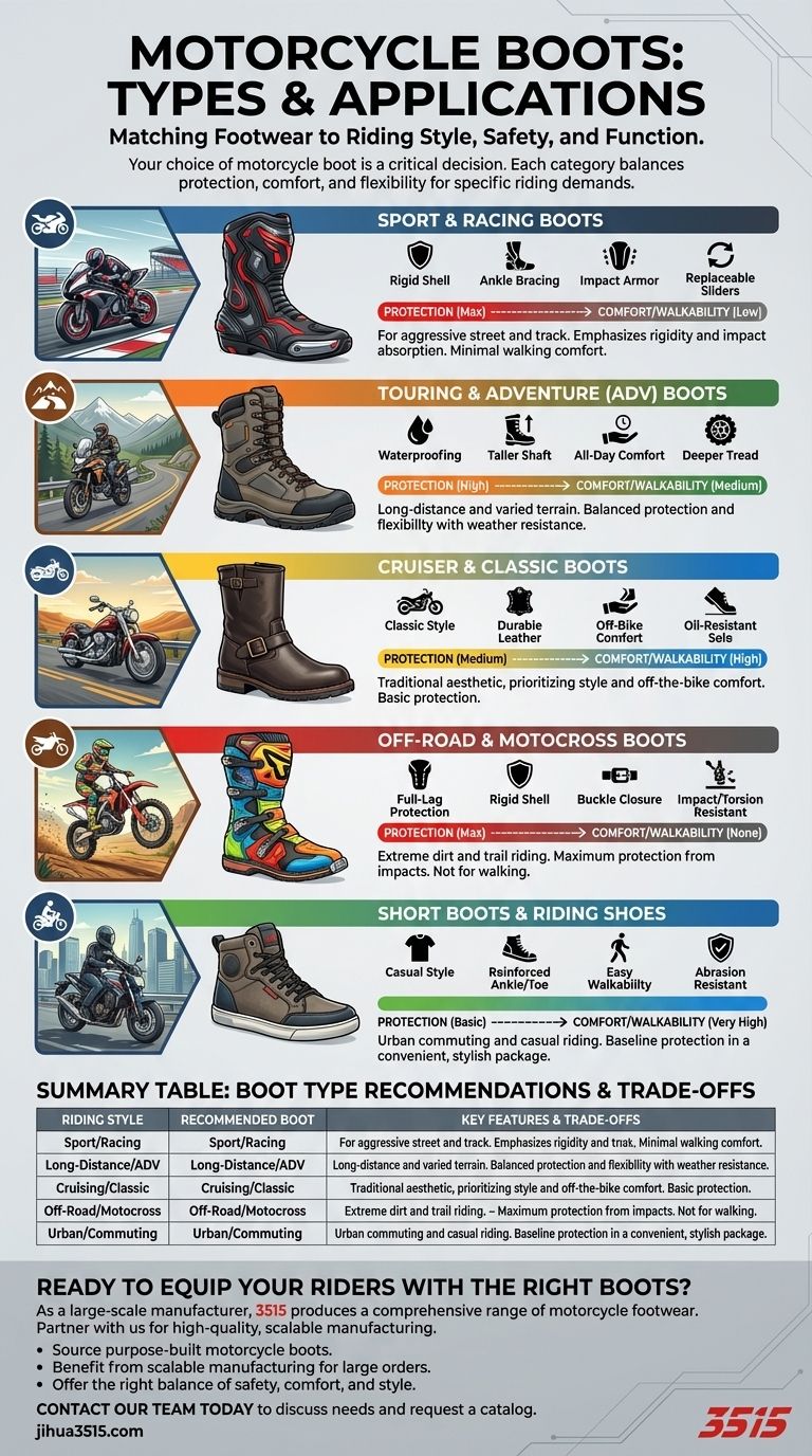 有哪些类型的摩托车靴？根据您的骑行风格选择合适的靴子以获得最佳安全性 图解指南