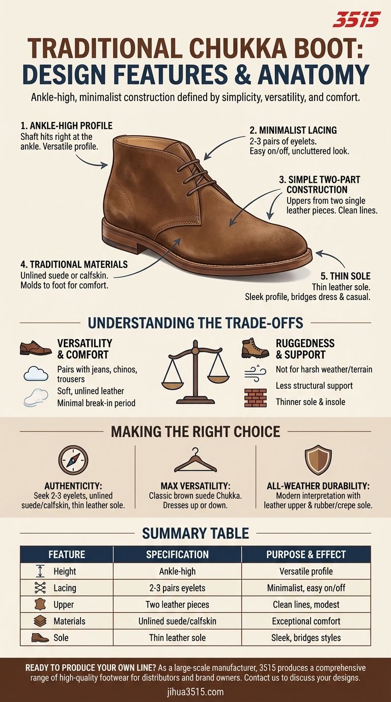처커 부츠의 전통적인 디자인 특징은 무엇인가요? 시대를 초월하는 스타일과 단순함을 정의합니다. 시각적 가이드
