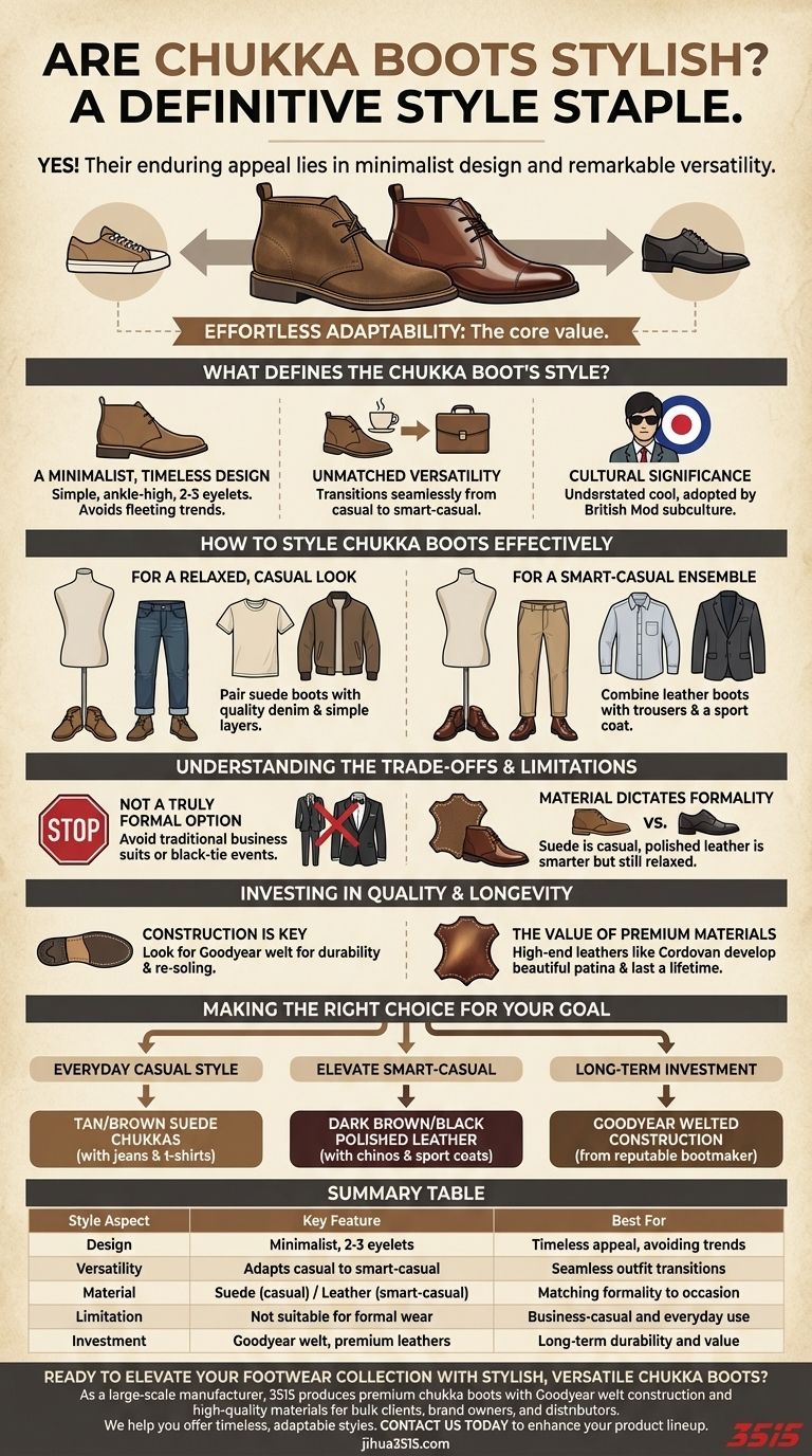 ¿Son elegantes las botas chukka? La guía definitiva de calzado atemporal y versátil Guía Visual