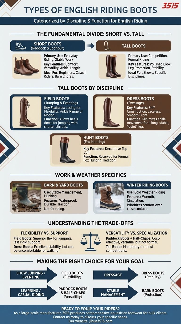 Quels sont les différents types de bottes d'équitation pour les disciplines d'équitation anglaise ? Trouvez votre ajustement parfait Guide Visuel
