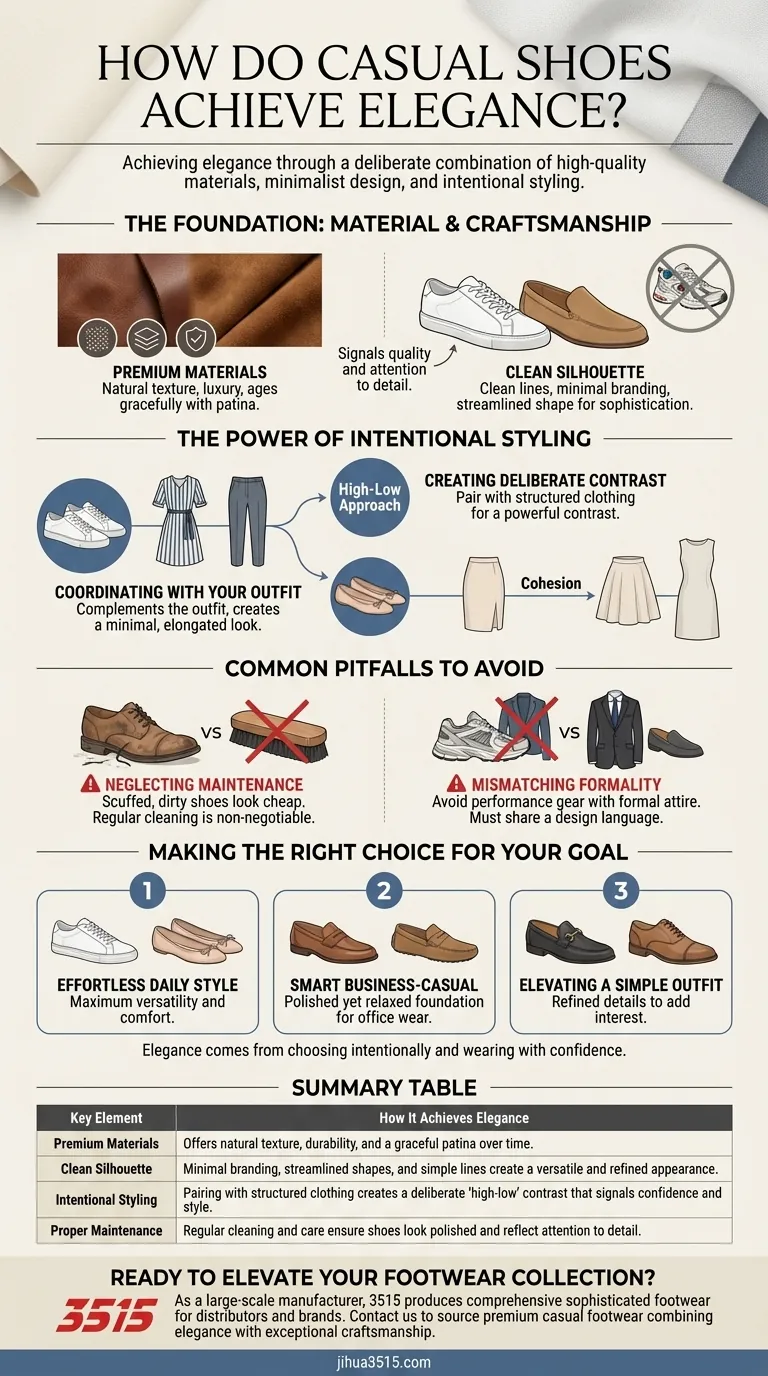 Comment les chaussures décontractées atteignent-elles l'élégance ? Maîtrisez le style sans effort avec des matériaux de première qualité Guide Visuel