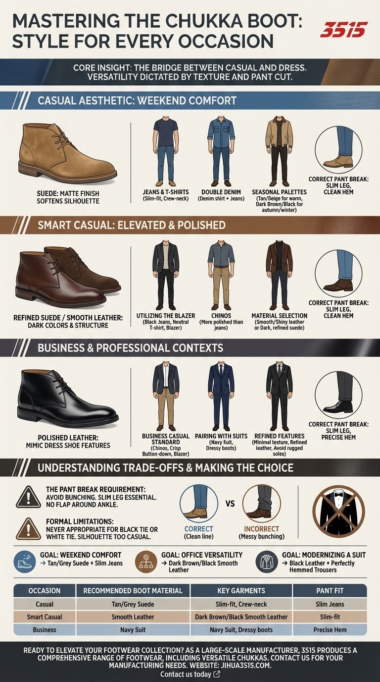 كيف يجب تنسيق أحذية تشوكا لمناسبات مختلفة؟ أتقن المظهر الكاجوال والأنيق ورسمي الأعمال دليل مرئي