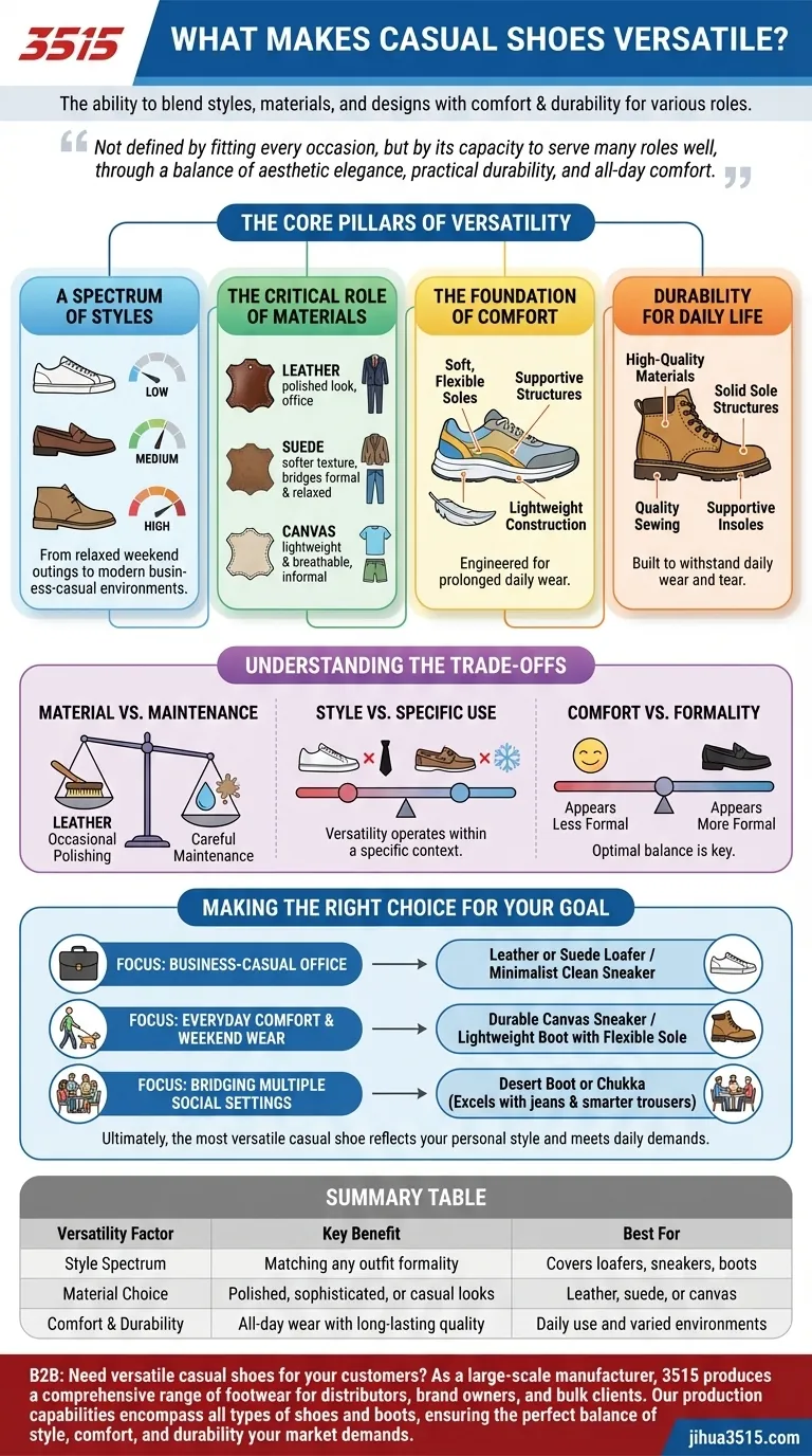 Qu'est-ce qui rend les chaussures décontractées polyvalentes ? L'équilibre parfait entre style, confort et durabilité Guide Visuel