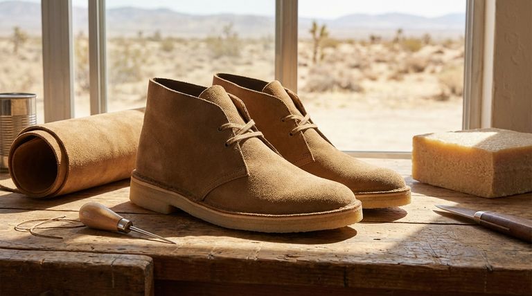 クラークス デザートブーツに使用されている素材は何ですか?象徴的なスエードとクレープソールについてのガイド