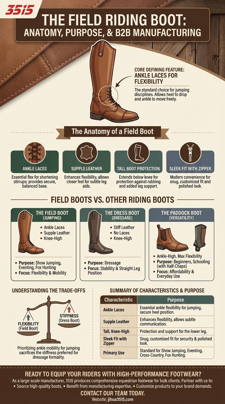 Quelles sont les caractéristiques des bottes d'équitation de type "field" ? Caractéristiques clés pour le saut et la performance Guide Visuel