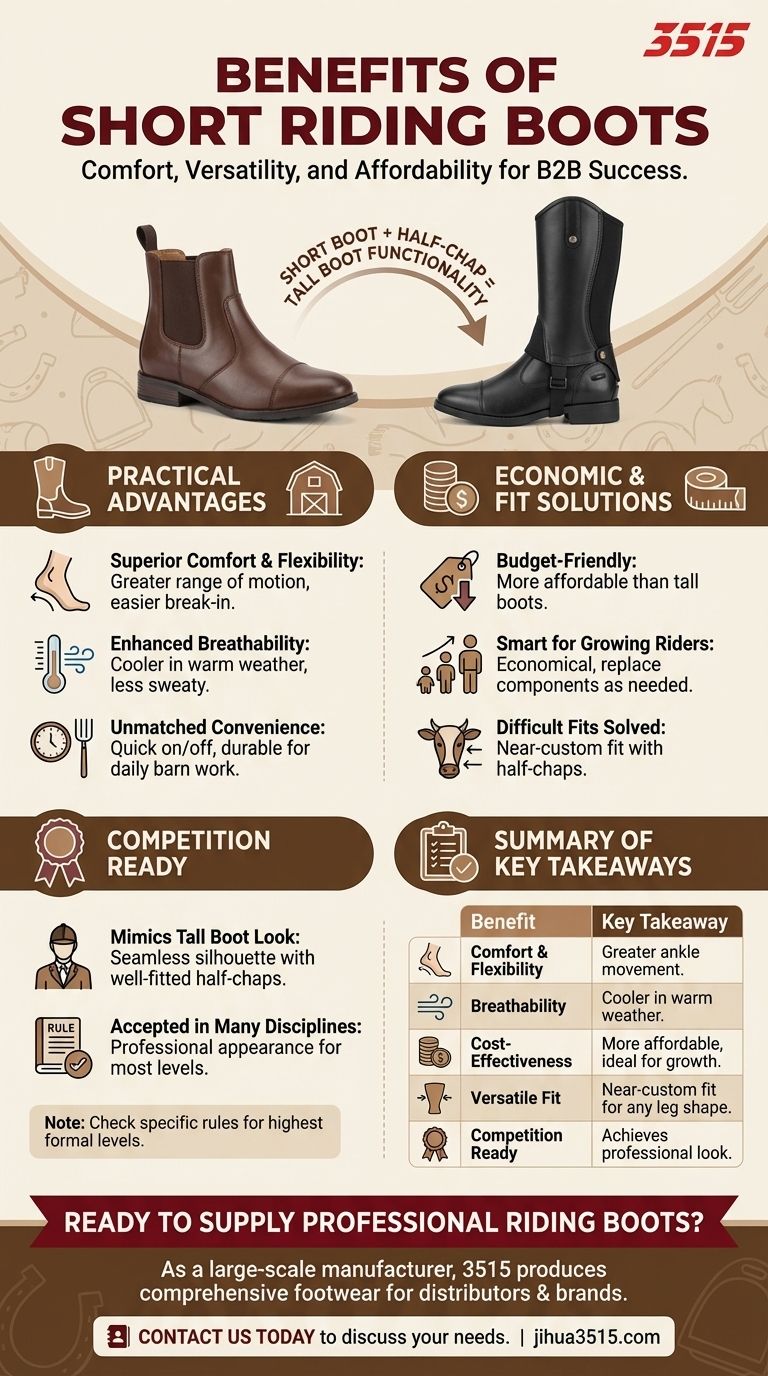 Quels sont les avantages des bottes d'équitation courtes ? Confort supérieur, polyvalence et prix abordable Guide Visuel