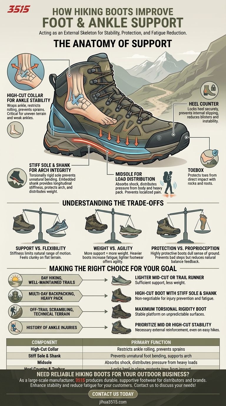 Comment les chaussures de randonnée améliorent-elles le soutien du pied et de la cheville ? Un guide sur la stabilité et la prévention des blessures Guide Visuel