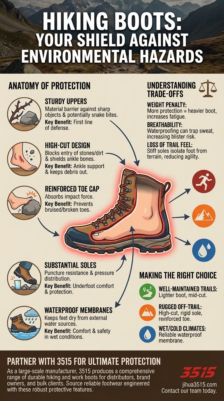 Wie schützen Wanderschuhe vor Umwelteinflüssen? Wesentliche Schuhsicherheit für den Weg Visuelle Anleitung
