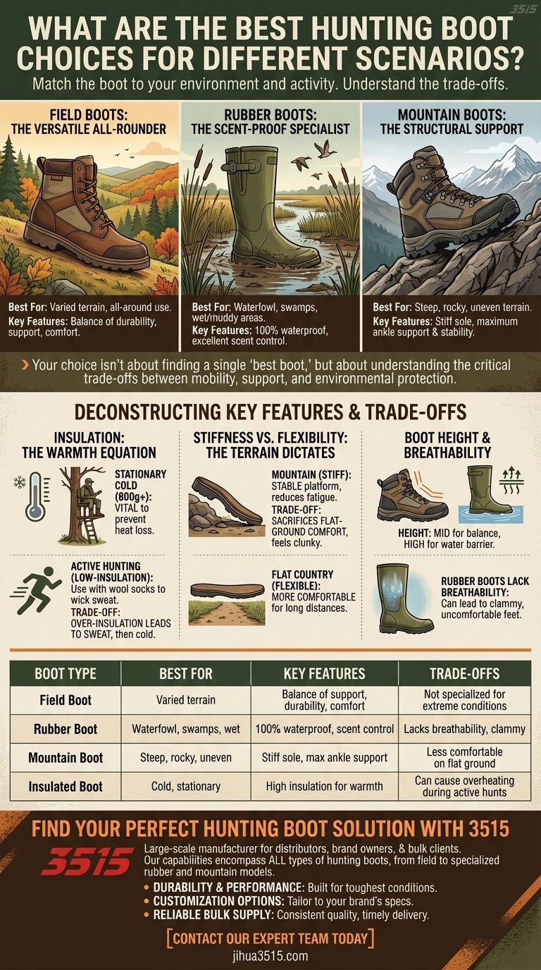 Quali sono le migliori scelte di scarponi da caccia per diversi scenari? Trova la tua corrispondenza perfetta per ogni terreno Guida Visiva