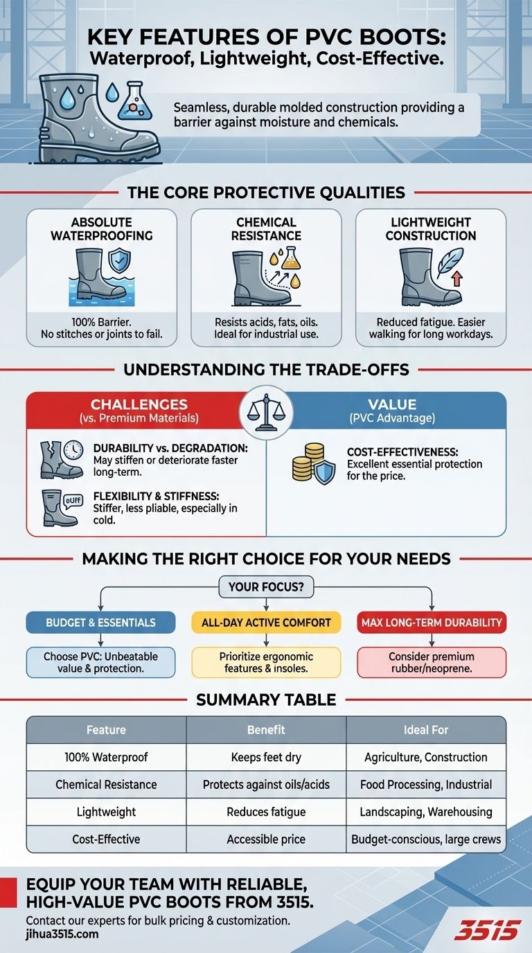 Quelles sont les caractéristiques clés des bottes en PVC ? Protection essentielle et valeur pour votre personnel Guide Visuel
