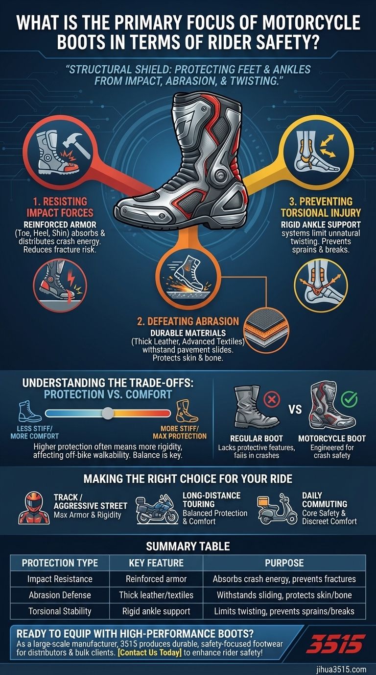 Quel est l'objectif principal des bottes de moto en matière de sécurité du conducteur ? Protection essentielle pour votre conduite Guide Visuel