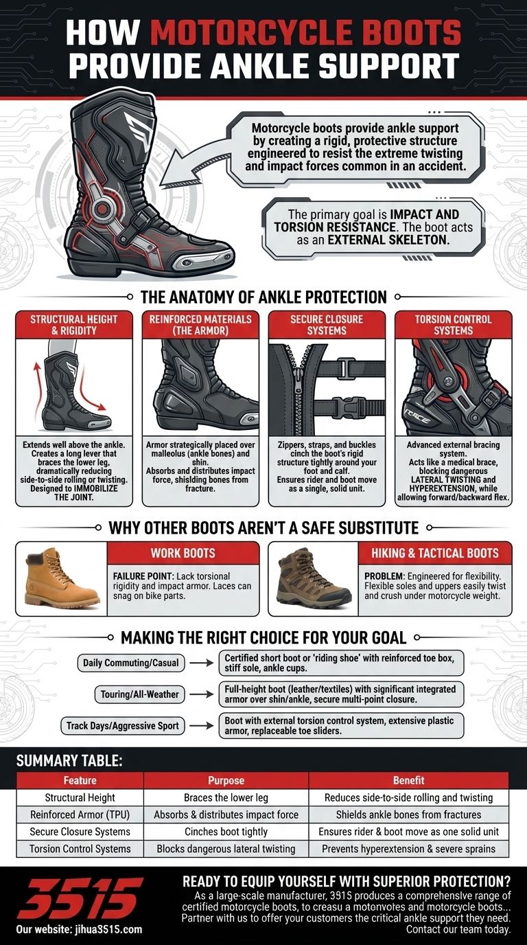 Come forniscono supporto alla caviglia gli stivali da moto? Protezione essenziale per i motociclisti spiegata Guida Visiva