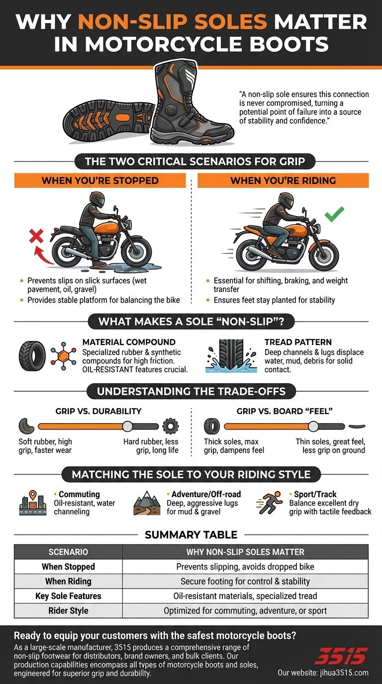 ¿Por qué son importantes las suelas antideslizantes en las botas de moto? Garantiza seguridad y control en cada viaje Guía Visual