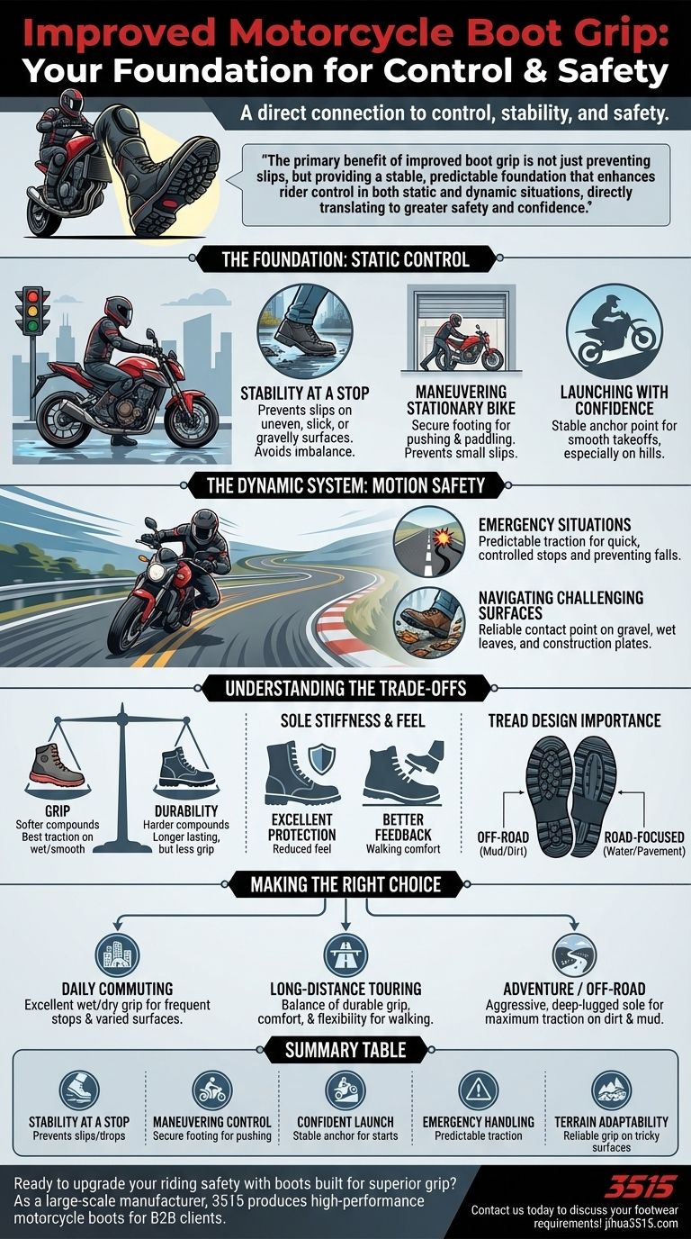 Как улучшенное сцепление мотоциклетных ботинок приносит пользу гонщикам? Повышение контроля и безопасности в каждой поездке Визуальное руководство