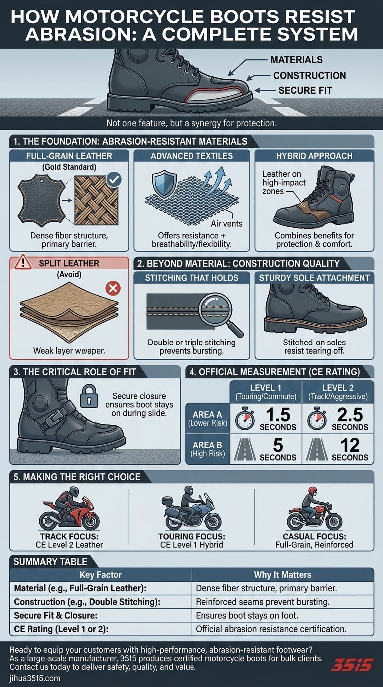 Como as botas de moto resistem à abrasão? Os segredos de material e construção para a segurança Guia Visual
