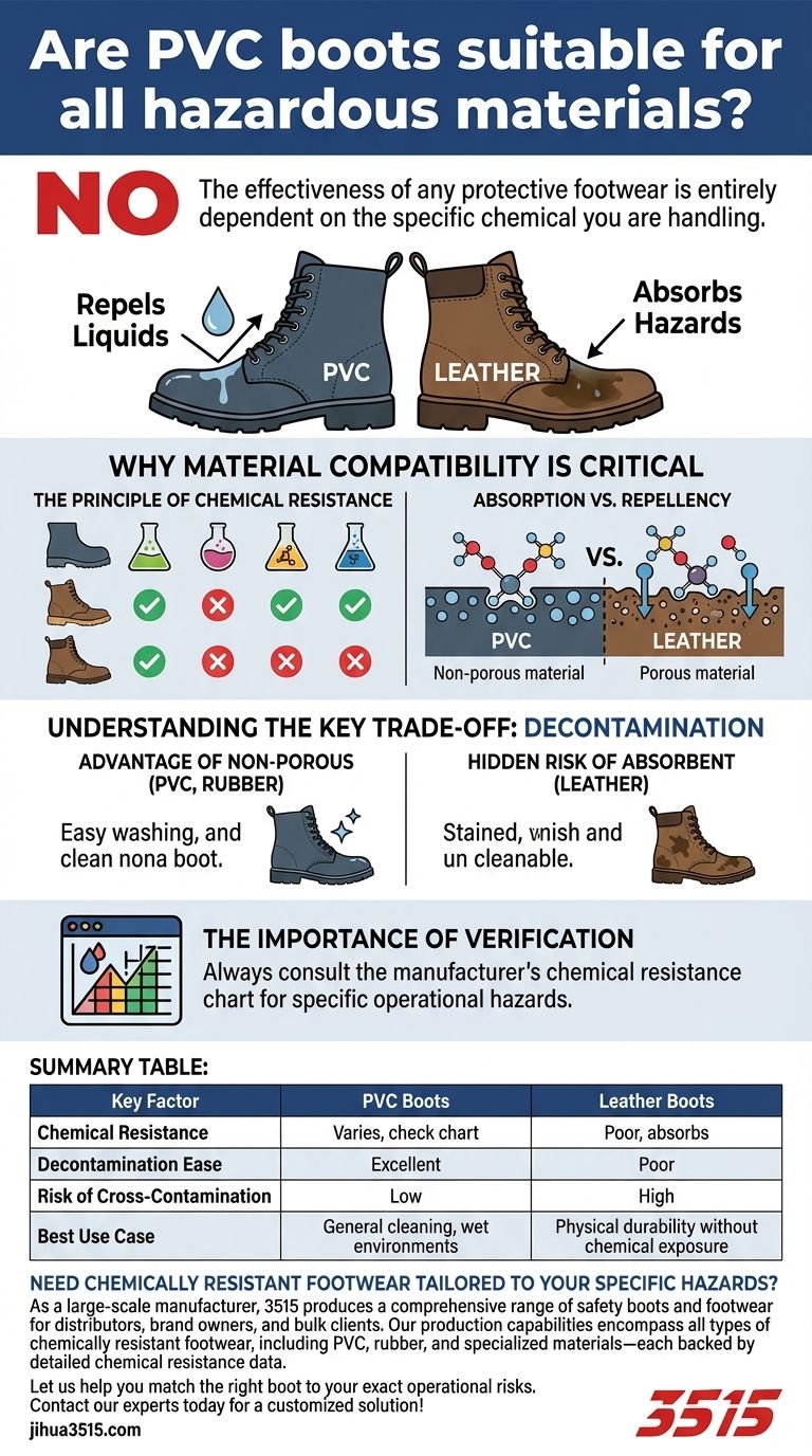 PVCブーツはすべての危険物に適していますか？なぜ素材の適合性が重要なのか ビジュアルガイド