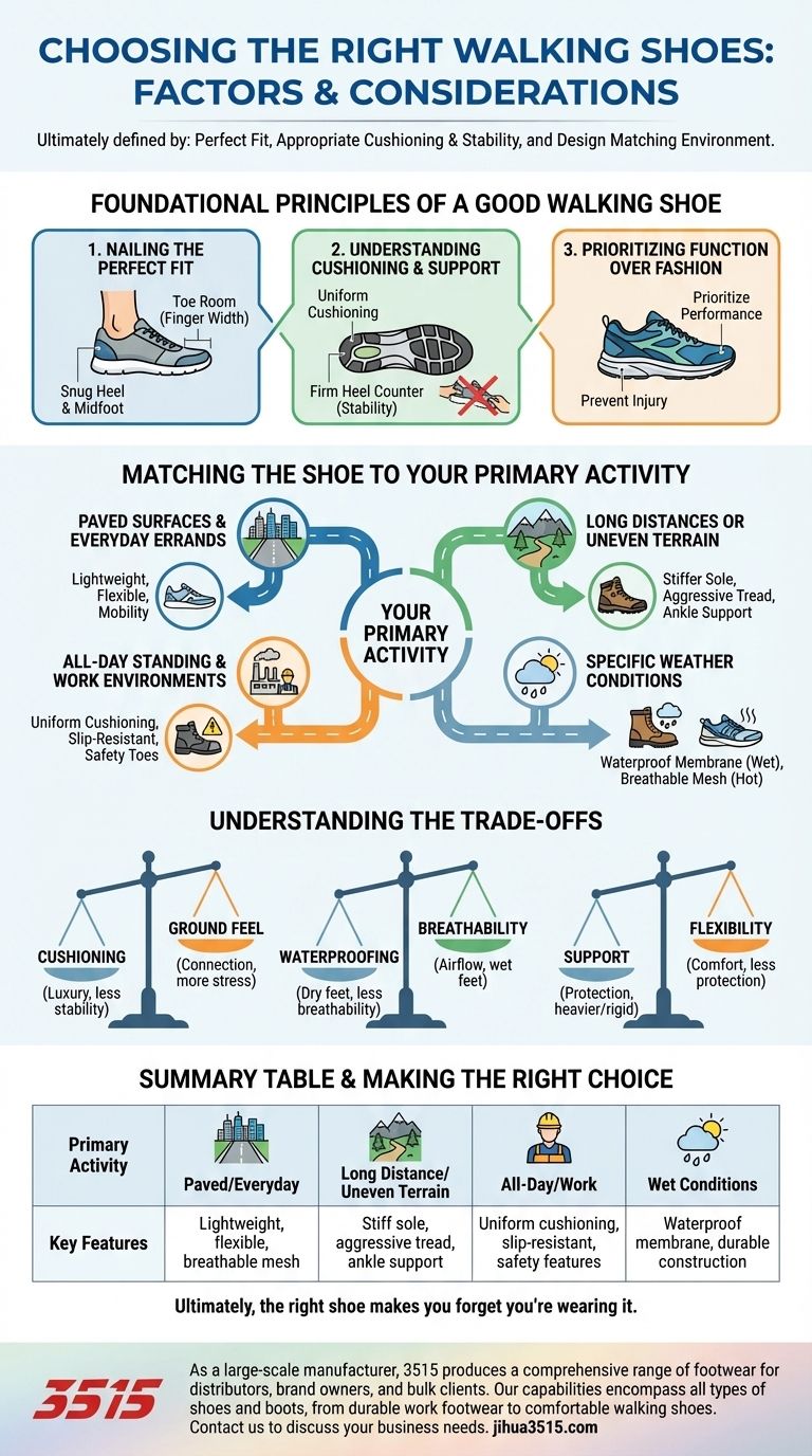 What factors should be considered when choosing walking shoes? Find Your Perfect Fit for Comfort & Support Visual Guide