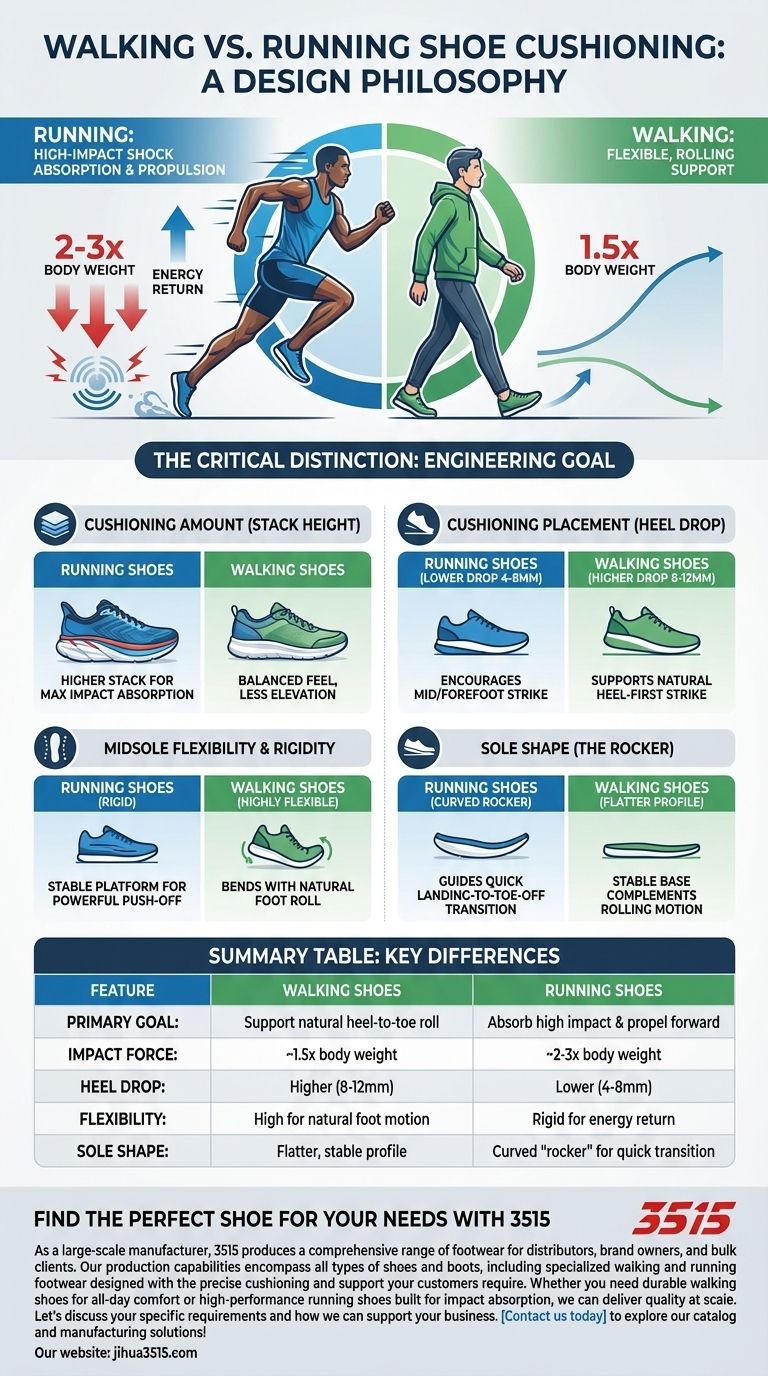 كيف يختلف التبطين في أحذية المشي عن أحذية الجري؟ المفتاح للراحة والأداء الأمثل دليل مرئي
