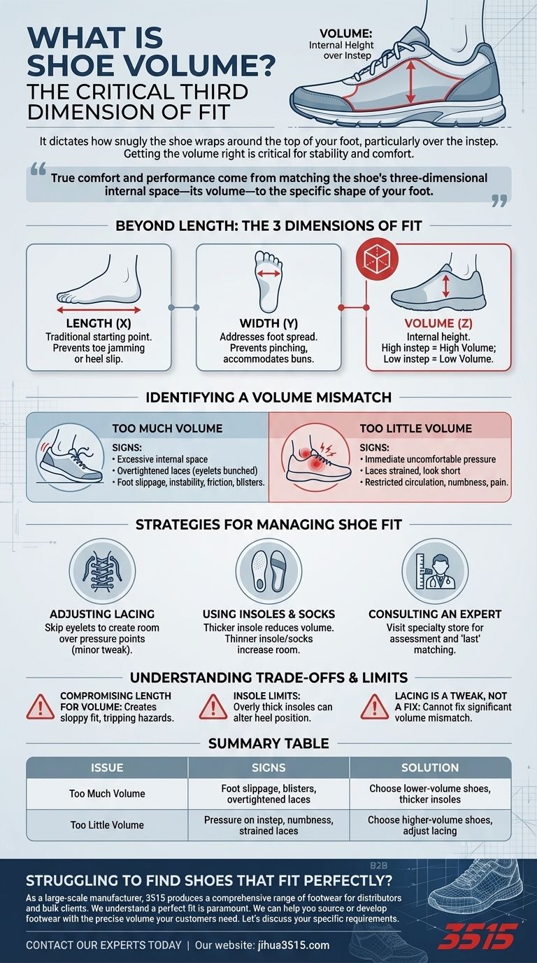 靴のボリュームとは何ですか？また、フィット感にどのように影響しますか？完璧な快適さと安定性を実現しましょう。 ビジュアルガイド
