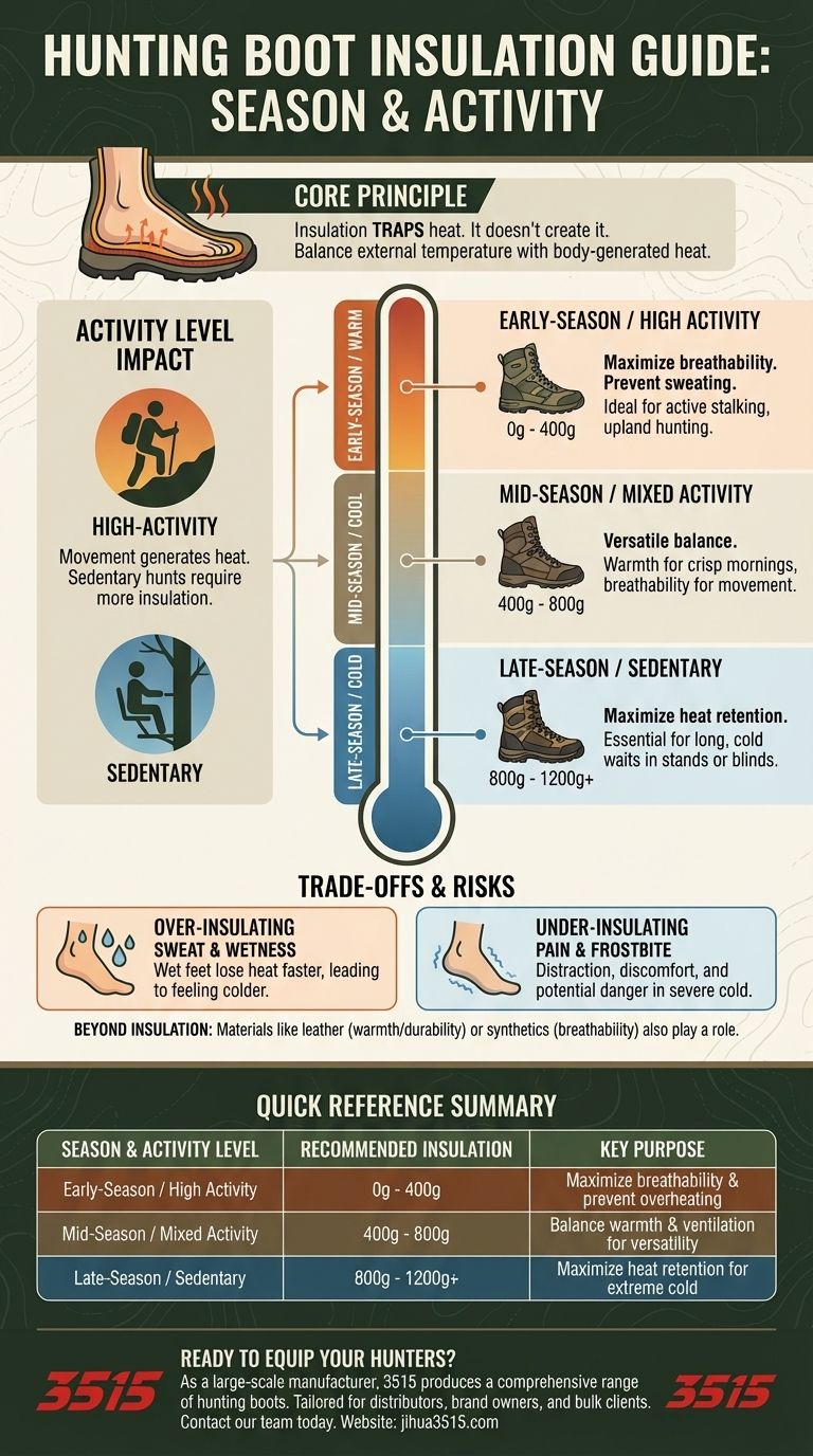 Come varia l'isolamento negli stivali da caccia a seconda della stagione? Una guida per rimanere caldi e asciutti Guida Visiva