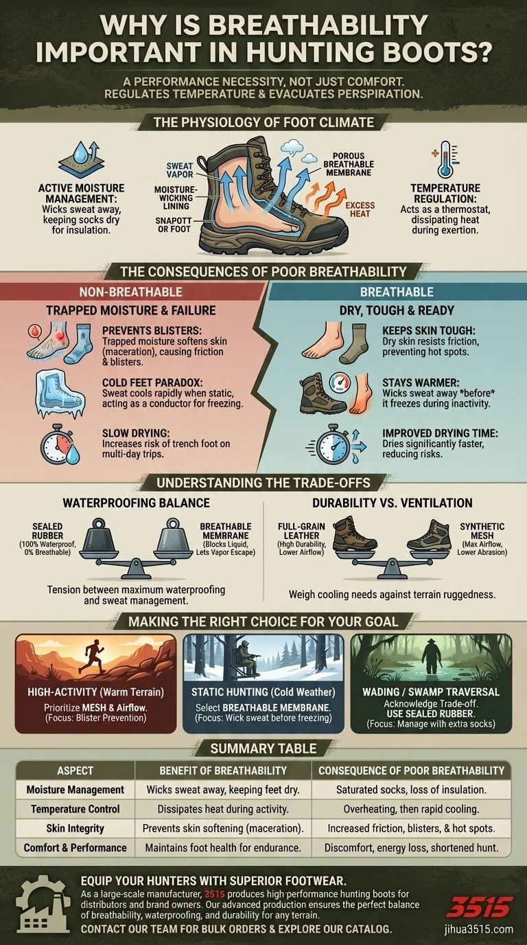 ¿Por qué es importante la transpirabilidad en las botas de caza? Previene ampollas y pies fríos para un rendimiento óptimo Guía Visual