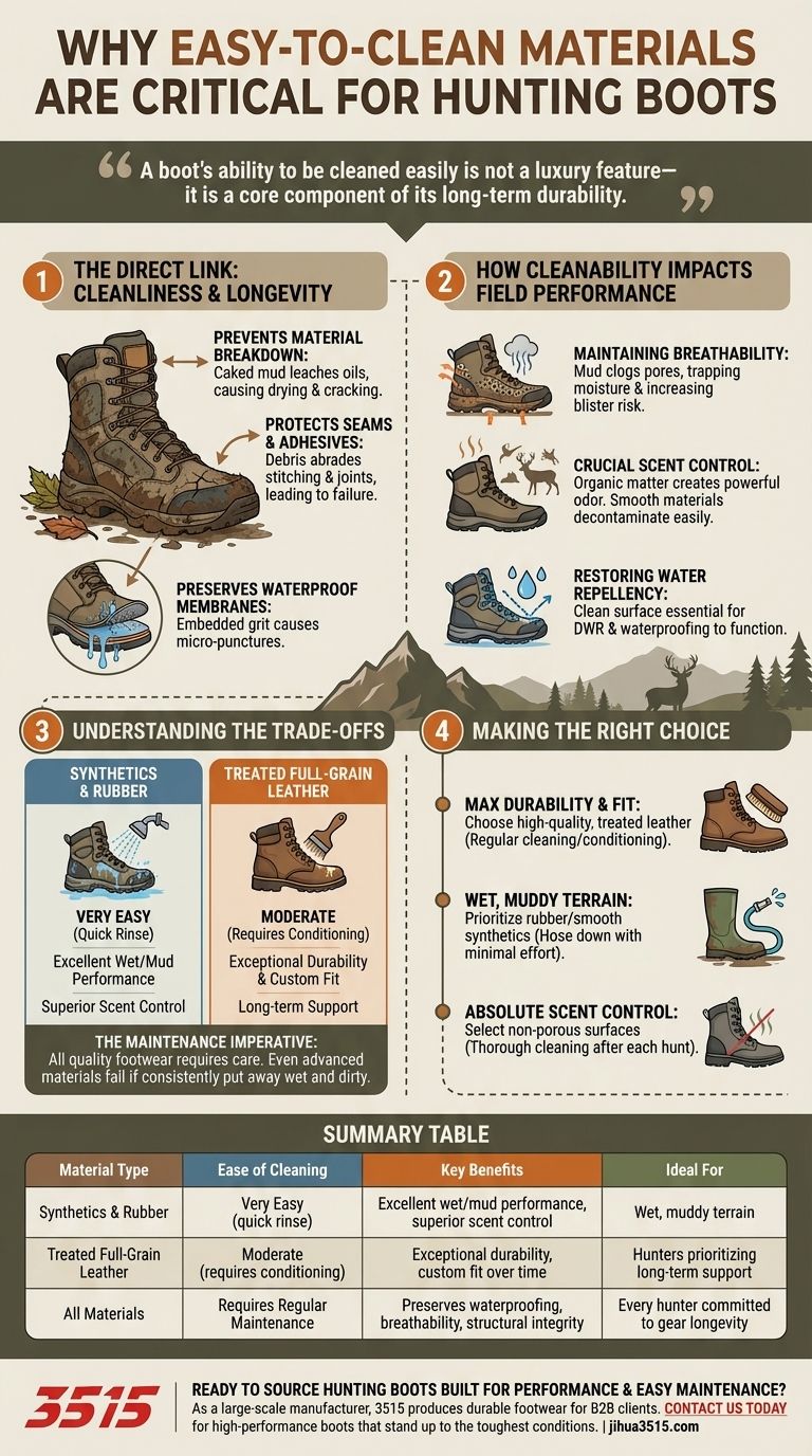 ¿Por qué son importantes los materiales fáciles de limpiar para las botas de caza? Aumentan la durabilidad y el rendimiento. Guía Visual