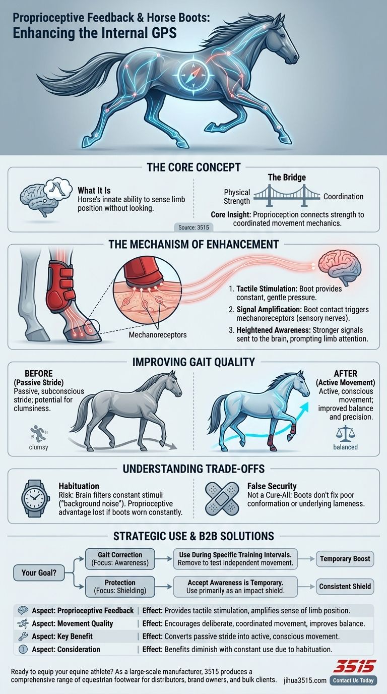 Qu'est-ce que le feedback proprioceptif et comment les bottes pour chevaux l'améliorent-elles ? Améliorez la coordination et l'allure de votre cheval Guide Visuel