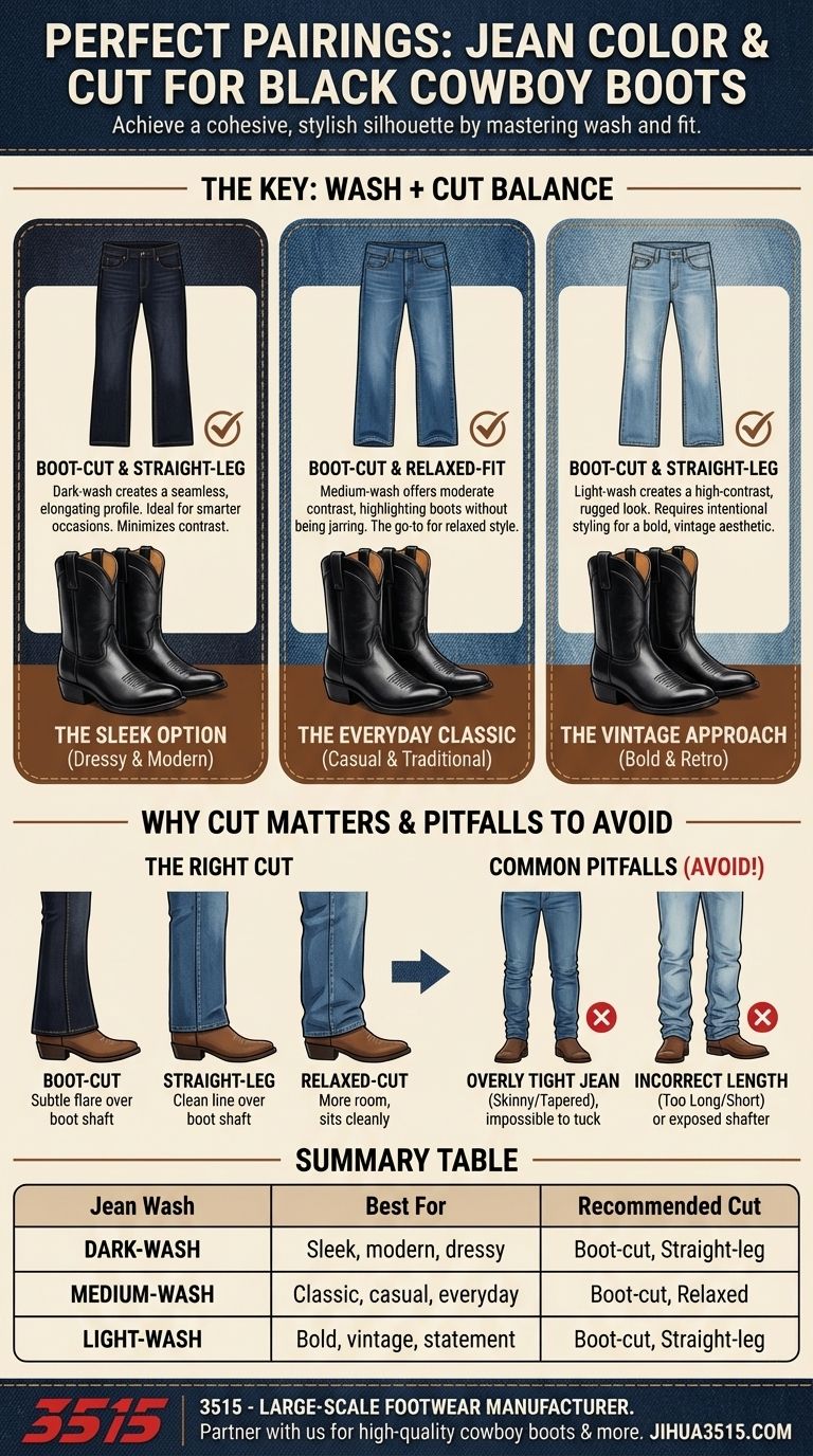 黑色牛仔靴搭配什么颜色的牛仔裤？找到最适合您风格的完美牛仔搭配 图解指南