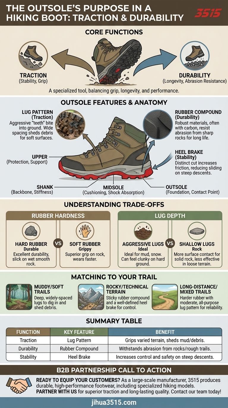 Quel est le rôle de la semelle extérieure d'une chaussure de randonnée ? Traction, durabilité et stabilité expliquées Guide Visuel