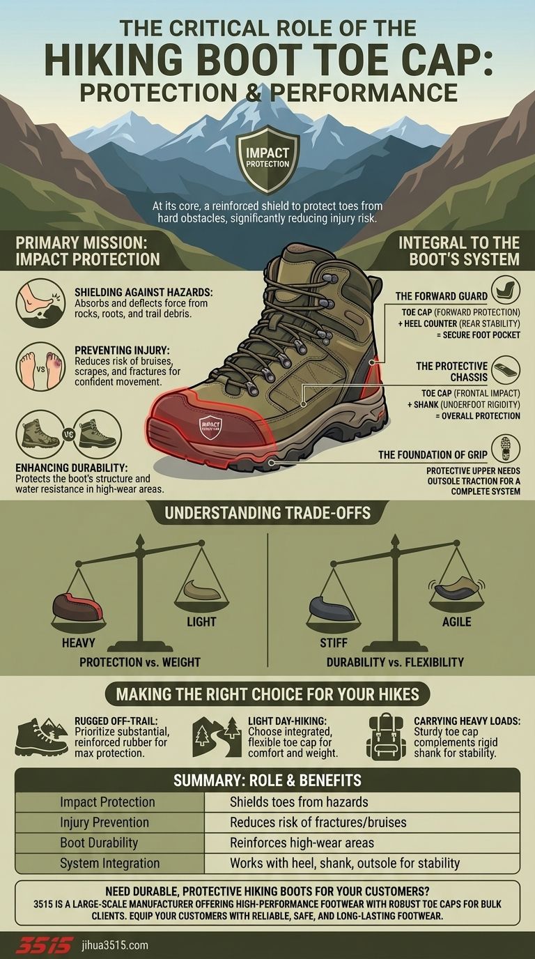 ما هو دور غطاء مقدمة الحذاء في حذاء المشي لمسافات طويلة؟ دليل لسلامة المسار ومتانة الحذاء دليل مرئي