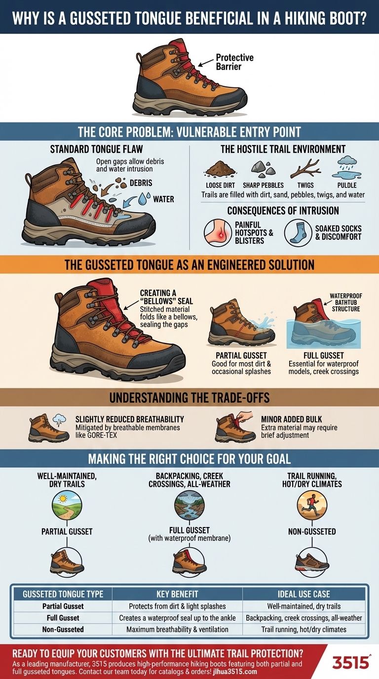 Perché una linguetta a soffietto è vantaggiosa in uno scarpone da trekking? Protezione essenziale per piedi pronti per il sentiero Guida Visiva