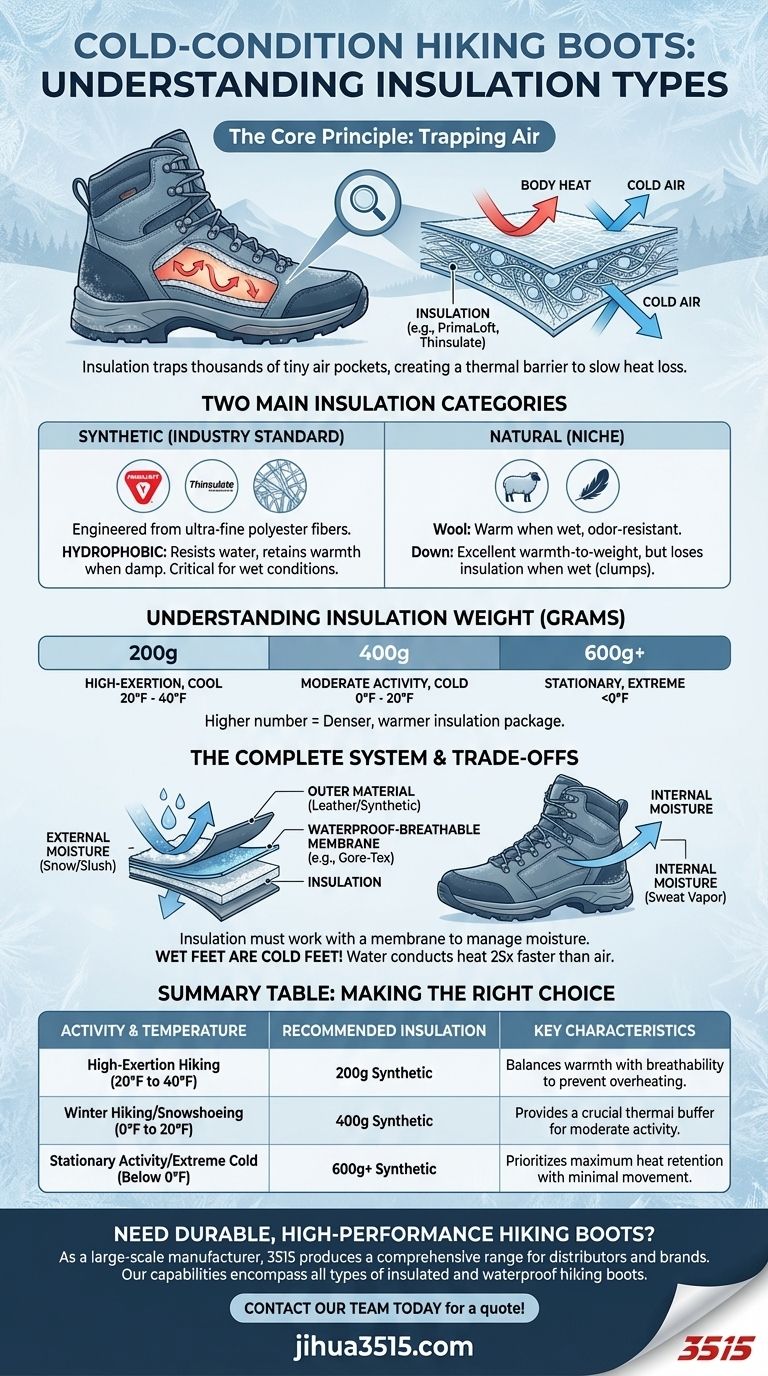 Quels types d'isolation sont utilisés dans les chaussures de randonnée pour les conditions froides ? Restez au chaud et au sec sur les sentiers Guide Visuel
