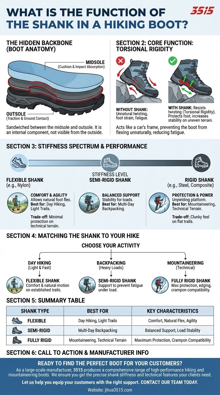 Qual è la funzione del gambetto in uno scarpone da trekking? La spina dorsale nascosta per i tuoi piedi Guida Visiva